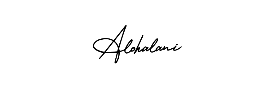 How to make Alohalani name signature. Use AmerikaSignatureDemo-Regular style for creating short signs online. This is the latest handwritten sign. Alohalani signature style 3 images and pictures png