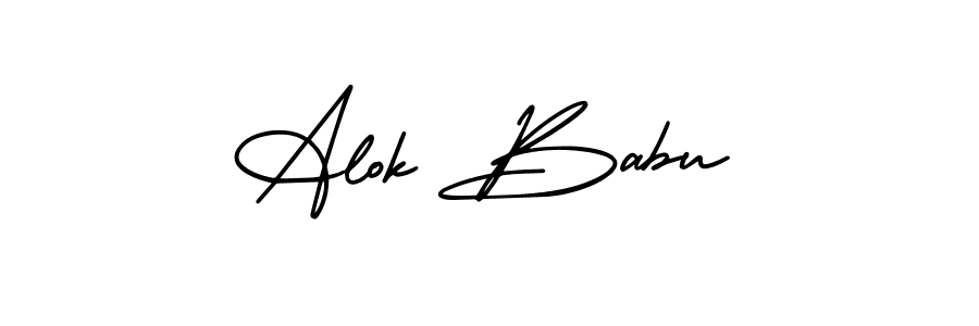 Use a signature maker to create a handwritten signature online. With this signature software, you can design (AmerikaSignatureDemo-Regular) your own signature for name Alok Babu. Alok Babu signature style 3 images and pictures png