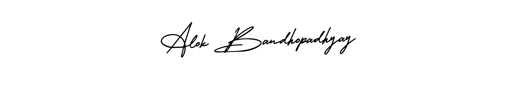 You should practise on your own different ways (AmerikaSignatureDemo-Regular) to write your name (Alok Bandhopadhyay) in signature. don't let someone else do it for you. Alok Bandhopadhyay signature style 3 images and pictures png