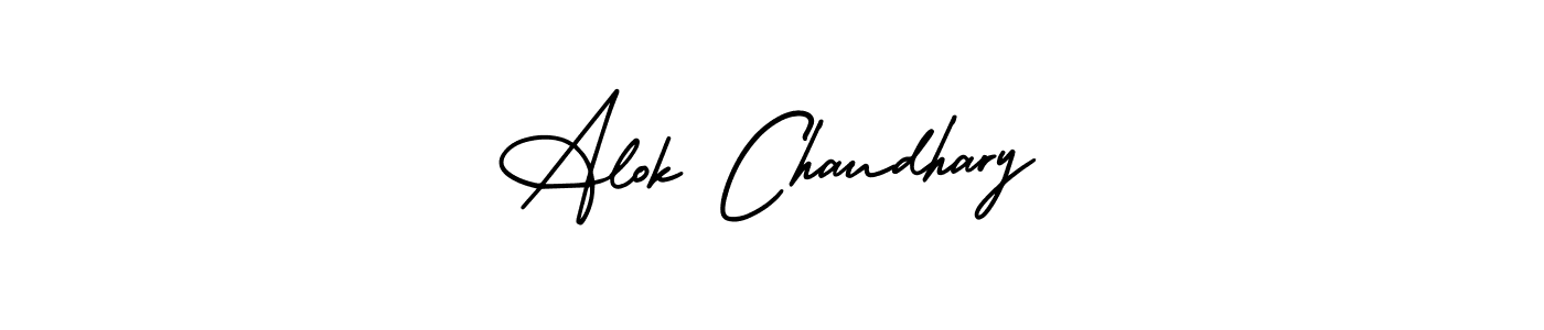 This is the best signature style for the Alok Chaudhary name. Also you like these signature font (AmerikaSignatureDemo-Regular). Mix name signature. Alok Chaudhary signature style 3 images and pictures png