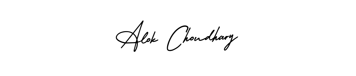 This is the best signature style for the Alok Choudhary name. Also you like these signature font (AmerikaSignatureDemo-Regular). Mix name signature. Alok Choudhary signature style 3 images and pictures png