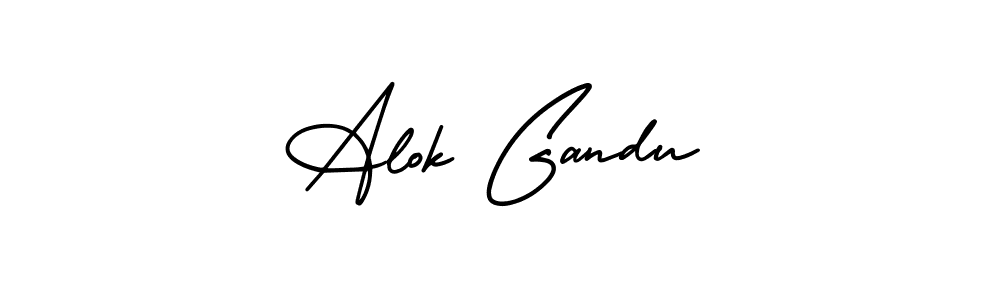 Also You can easily find your signature by using the search form. We will create Alok Gandu name handwritten signature images for you free of cost using AmerikaSignatureDemo-Regular sign style. Alok Gandu signature style 3 images and pictures png