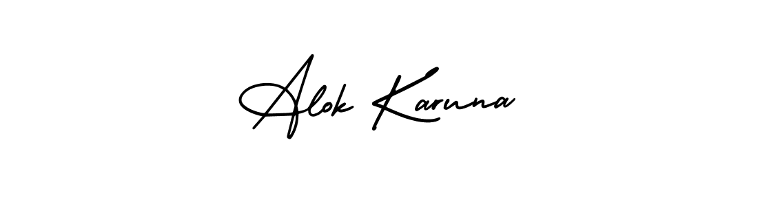 AmerikaSignatureDemo-Regular is a professional signature style that is perfect for those who want to add a touch of class to their signature. It is also a great choice for those who want to make their signature more unique. Get Alok Karuna name to fancy signature for free. Alok Karuna signature style 3 images and pictures png
