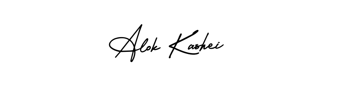 You should practise on your own different ways (AmerikaSignatureDemo-Regular) to write your name (Alok Kashei) in signature. don't let someone else do it for you. Alok Kashei signature style 3 images and pictures png
