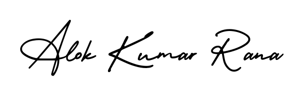 Express your personality with a custom Alok Kumar Rana signature crafted with AmerikaSignatureDemo-Regular typography. Free transparent PNG download available. Alok Kumar Rana signature style 3 images and pictures png