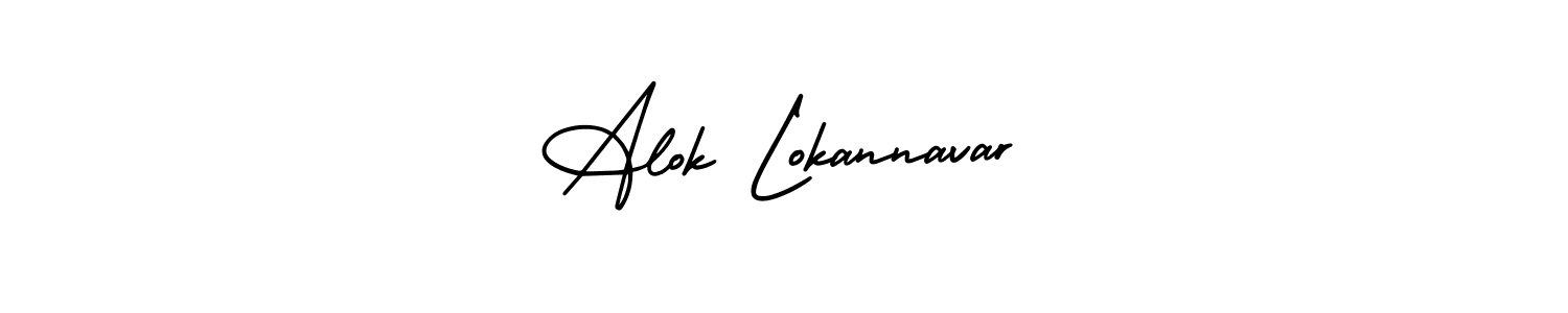 Make a beautiful signature design for name Alok Lokannavar. With this signature (AmerikaSignatureDemo-Regular) style, you can create a handwritten signature for free. Alok Lokannavar signature style 3 images and pictures png