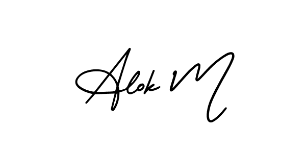 How to make Alok M signature? AmerikaSignatureDemo-Regular is a professional autograph style. Create handwritten signature for Alok M name. Alok M signature style 3 images and pictures png