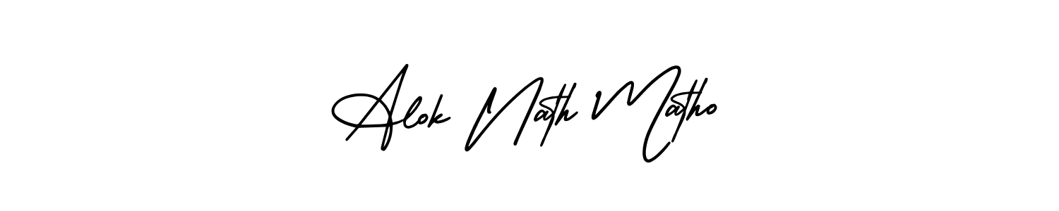 AmerikaSignatureDemo-Regular is a professional signature style that is perfect for those who want to add a touch of class to their signature. It is also a great choice for those who want to make their signature more unique. Get Alok Nath Matho name to fancy signature for free. Alok Nath Matho signature style 3 images and pictures png