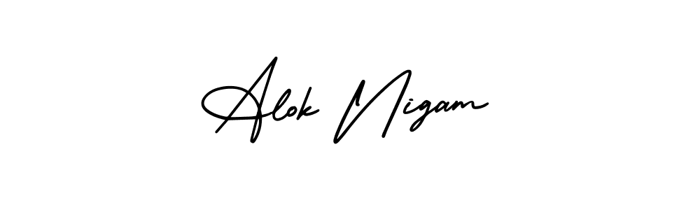 Also You can easily find your signature by using the search form. We will create Alok Nigam name handwritten signature images for you free of cost using AmerikaSignatureDemo-Regular sign style. Alok Nigam signature style 3 images and pictures png