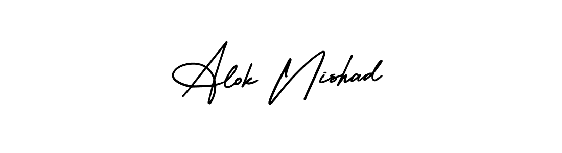 Design your own signature with our free online signature maker. With this signature software, you can create a handwritten (AmerikaSignatureDemo-Regular) signature for name Alok Nishad. Alok Nishad signature style 3 images and pictures png