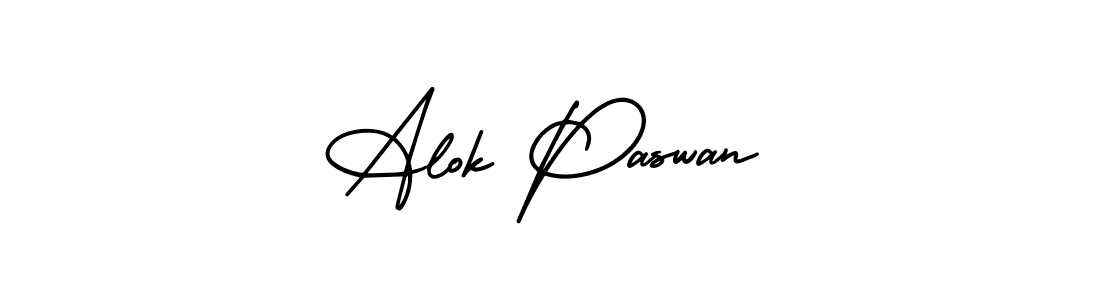 Use a signature maker to create a handwritten signature online. With this signature software, you can design (AmerikaSignatureDemo-Regular) your own signature for name Alok Paswan. Alok Paswan signature style 3 images and pictures png