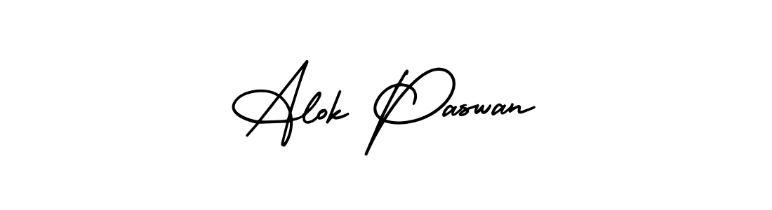 Use a signature maker to create a handwritten signature online. With this signature software, you can design (AmerikaSignatureDemo-Regular) your own signature for name Alok Paswan. Alok Paswan signature style 3 images and pictures png