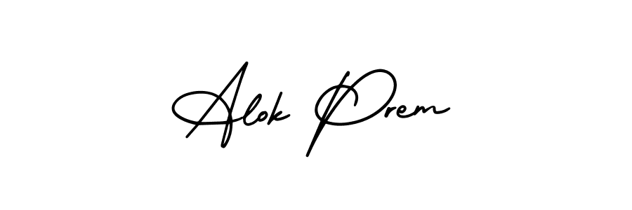 How to make Alok Prem signature? AmerikaSignatureDemo-Regular is a professional autograph style. Create handwritten signature for Alok Prem name. Alok Prem signature style 3 images and pictures png
