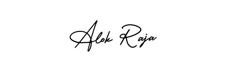 You should practise on your own different ways (AmerikaSignatureDemo-Regular) to write your name (Alok Raja) in signature. don't let someone else do it for you. Alok Raja signature style 3 images and pictures png