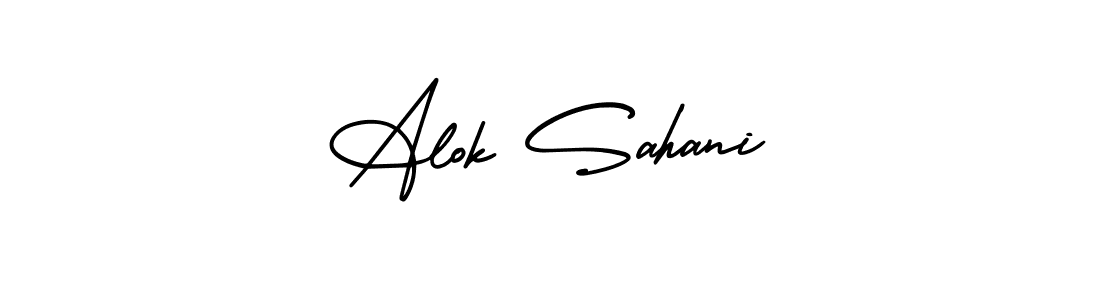 Alok Sahani stylish signature style. Best Handwritten Sign (AmerikaSignatureDemo-Regular) for my name. Handwritten Signature Collection Ideas for my name Alok Sahani. Alok Sahani signature style 3 images and pictures png