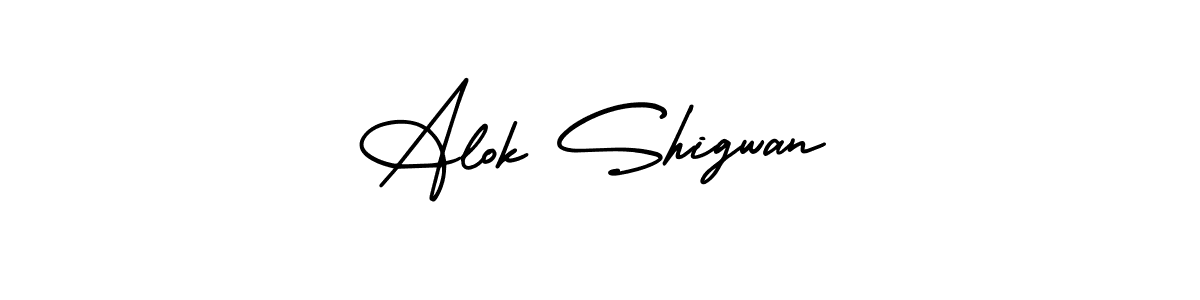 Alok Shigwan stylish signature style. Best Handwritten Sign (AmerikaSignatureDemo-Regular) for my name. Handwritten Signature Collection Ideas for my name Alok Shigwan. Alok Shigwan signature style 3 images and pictures png