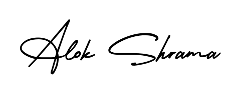 A classic penmanship look for Alok Shrama. The AmerikaSignatureDemo-Regular font brings timeless elegance and confidence to every signed document. Alok Shrama signature style 3 images and pictures png