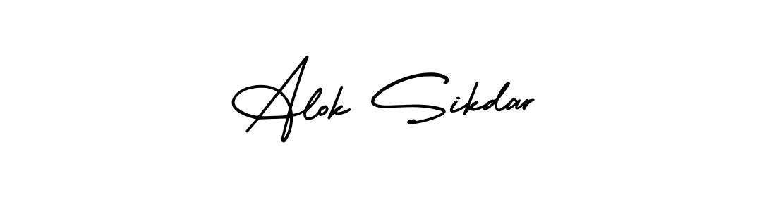 This is the best signature style for the Alok Sikdar name. Also you like these signature font (AmerikaSignatureDemo-Regular). Mix name signature. Alok Sikdar signature style 3 images and pictures png