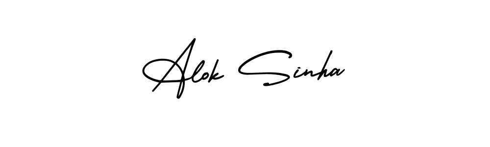 Create a beautiful signature design for name Alok Sinha. With this signature (AmerikaSignatureDemo-Regular) fonts, you can make a handwritten signature for free. Alok Sinha signature style 3 images and pictures png