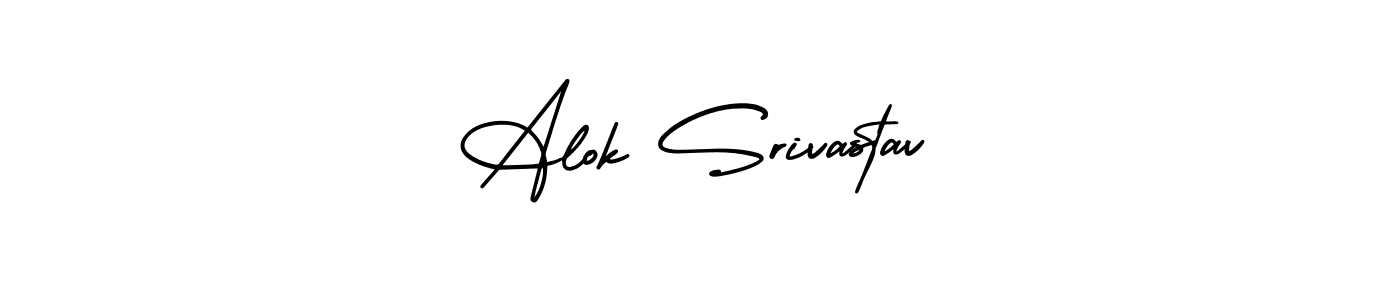 Make a beautiful signature design for name Alok Srivastav. With this signature (AmerikaSignatureDemo-Regular) style, you can create a handwritten signature for free. Alok Srivastav signature style 3 images and pictures png