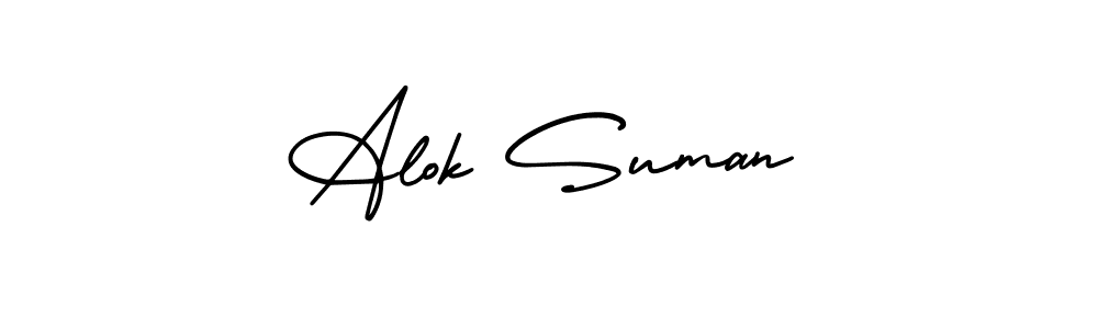 Design your own signature with our free online signature maker. With this signature software, you can create a handwritten (AmerikaSignatureDemo-Regular) signature for name Alok Suman. Alok Suman signature style 3 images and pictures png