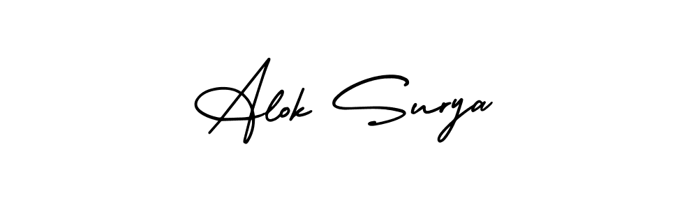 Use a signature maker to create a handwritten signature online. With this signature software, you can design (AmerikaSignatureDemo-Regular) your own signature for name Alok Surya. Alok Surya signature style 3 images and pictures png