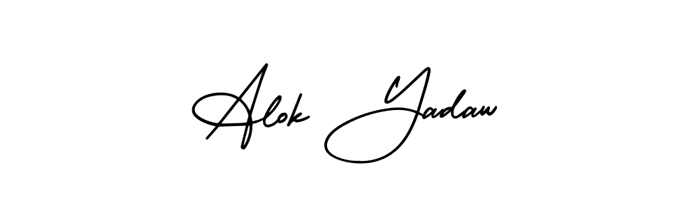 The best way (AmerikaSignatureDemo-Regular) to make a short signature is to pick only two or three words in your name. The name Alok Yadaw include a total of six letters. For converting this name. Alok Yadaw signature style 3 images and pictures png
