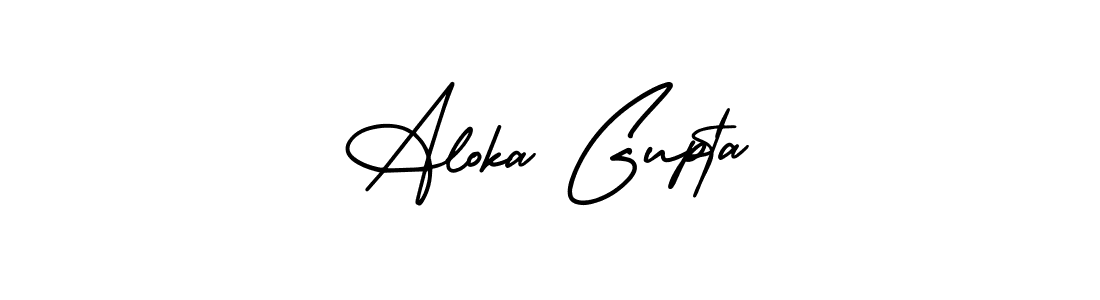 Use a signature maker to create a handwritten signature online. With this signature software, you can design (AmerikaSignatureDemo-Regular) your own signature for name Aloka Gupta. Aloka Gupta signature style 3 images and pictures png