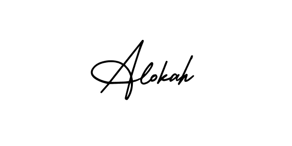 Use a signature maker to create a handwritten signature online. With this signature software, you can design (AmerikaSignatureDemo-Regular) your own signature for name Alokah. Alokah signature style 3 images and pictures png