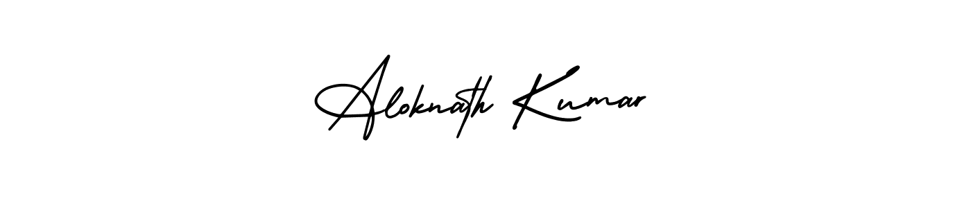 The best way (AmerikaSignatureDemo-Regular) to make a short signature is to pick only two or three words in your name. The name Aloknath Kumar include a total of six letters. For converting this name. Aloknath Kumar signature style 3 images and pictures png