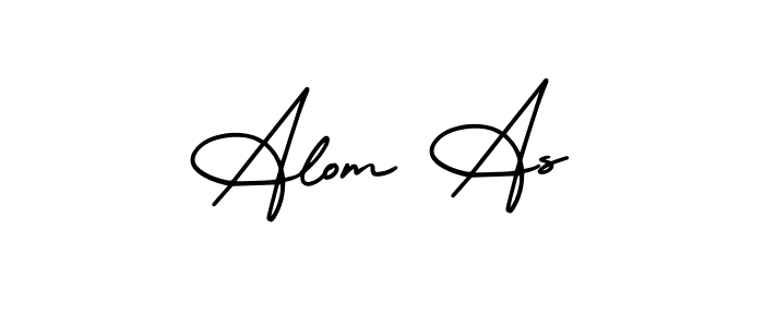 This is the best signature style for the Alom As name. Also you like these signature font (AmerikaSignatureDemo-Regular). Mix name signature. Alom As signature style 3 images and pictures png