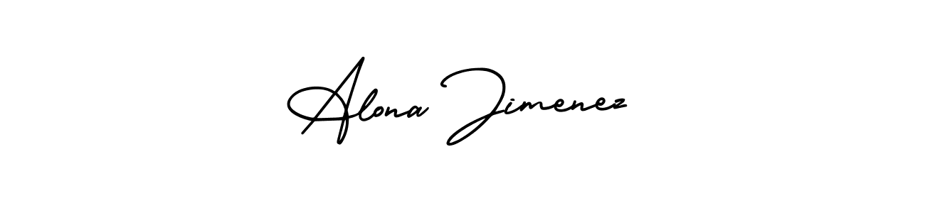 Alona Jimenez stylish signature style. Best Handwritten Sign (AmerikaSignatureDemo-Regular) for my name. Handwritten Signature Collection Ideas for my name Alona Jimenez. Alona Jimenez signature style 3 images and pictures png