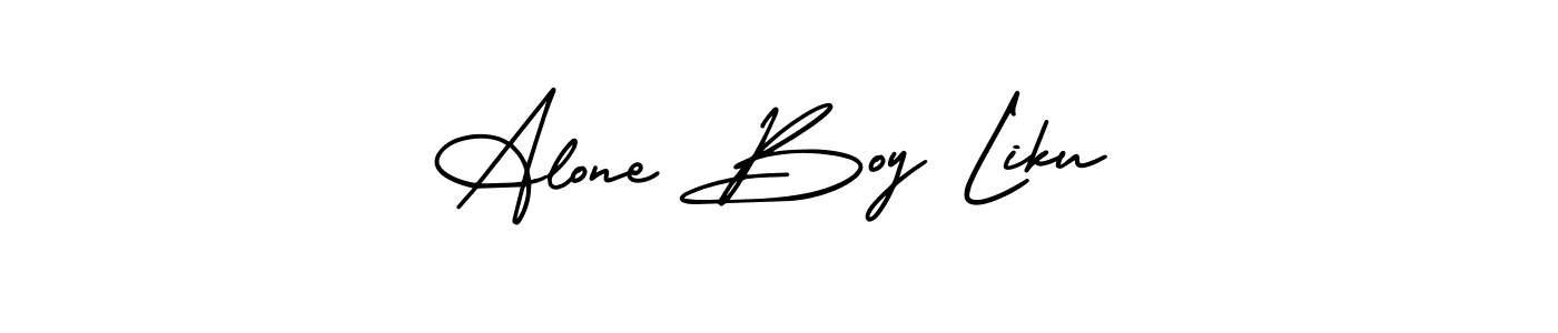 How to Draw Alone Boy Liku signature style? AmerikaSignatureDemo-Regular is a latest design signature styles for name Alone Boy Liku. Alone Boy Liku signature style 3 images and pictures png