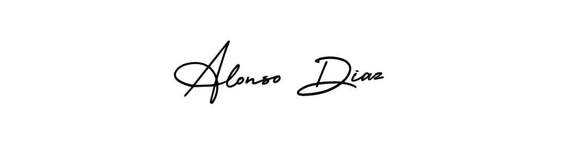 You should practise on your own different ways (AmerikaSignatureDemo-Regular) to write your name (Alonso Diaz) in signature. don't let someone else do it for you. Alonso Diaz signature style 3 images and pictures png