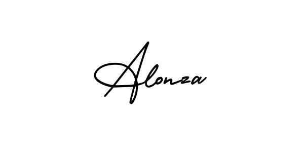 The best way (AmerikaSignatureDemo-Regular) to make a short signature is to pick only two or three words in your name. The name Alonza include a total of six letters. For converting this name. Alonza signature style 3 images and pictures png