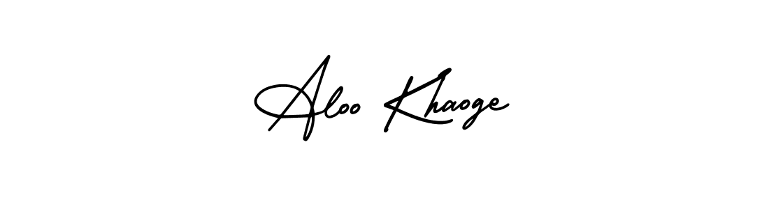 Aloo Khaoge stylish signature style. Best Handwritten Sign (AmerikaSignatureDemo-Regular) for my name. Handwritten Signature Collection Ideas for my name Aloo Khaoge. Aloo Khaoge signature style 3 images and pictures png