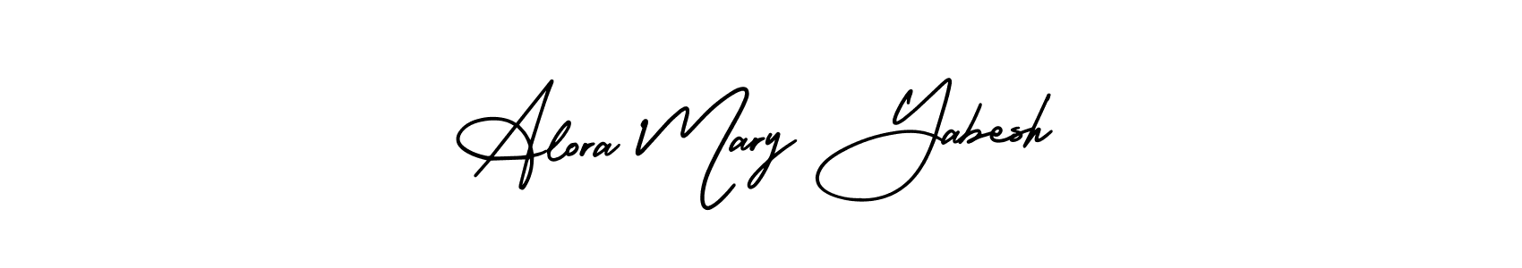 Also You can easily find your signature by using the search form. We will create Alora Mary Yabesh name handwritten signature images for you free of cost using AmerikaSignatureDemo-Regular sign style. Alora Mary Yabesh signature style 3 images and pictures png