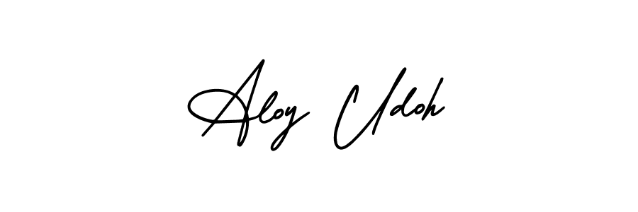 Aloy Udoh stylish signature style. Best Handwritten Sign (AmerikaSignatureDemo-Regular) for my name. Handwritten Signature Collection Ideas for my name Aloy Udoh. Aloy Udoh signature style 3 images and pictures png