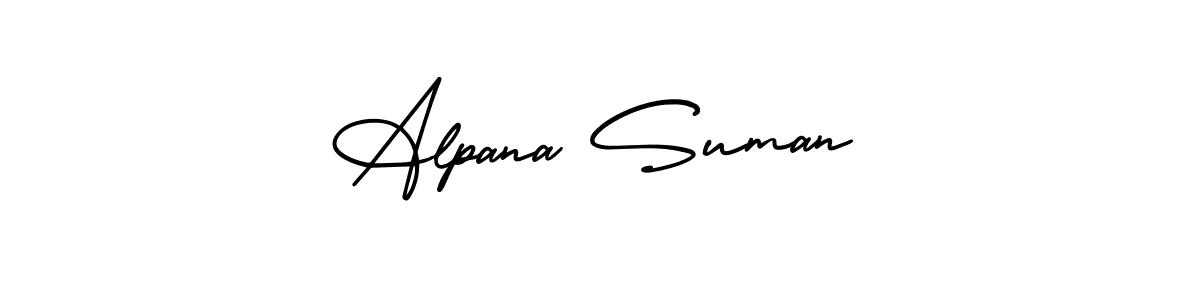 How to make Alpana Suman name signature. Use AmerikaSignatureDemo-Regular style for creating short signs online. This is the latest handwritten sign. Alpana Suman signature style 3 images and pictures png