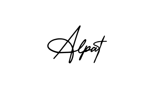 How to make Alpat name signature. Use AmerikaSignatureDemo-Regular style for creating short signs online. This is the latest handwritten sign. Alpat signature style 3 images and pictures png