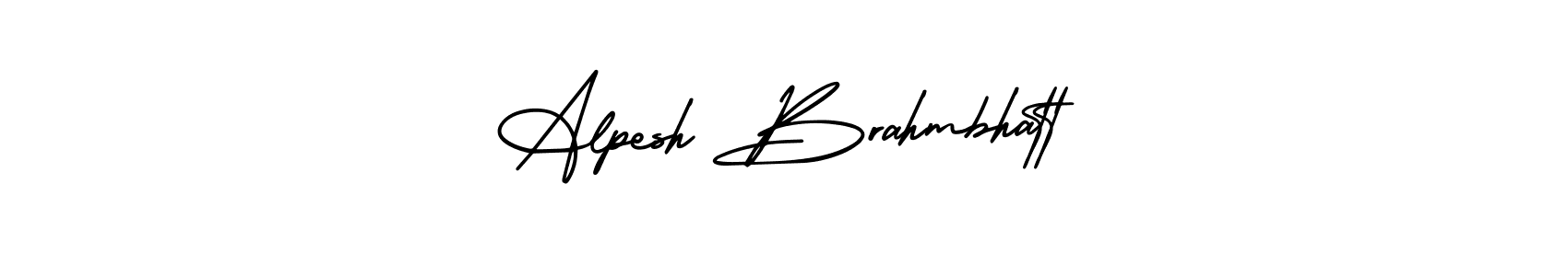 You should practise on your own different ways (AmerikaSignatureDemo-Regular) to write your name (Alpesh Brahmbhatt) in signature. don't let someone else do it for you. Alpesh Brahmbhatt signature style 3 images and pictures png