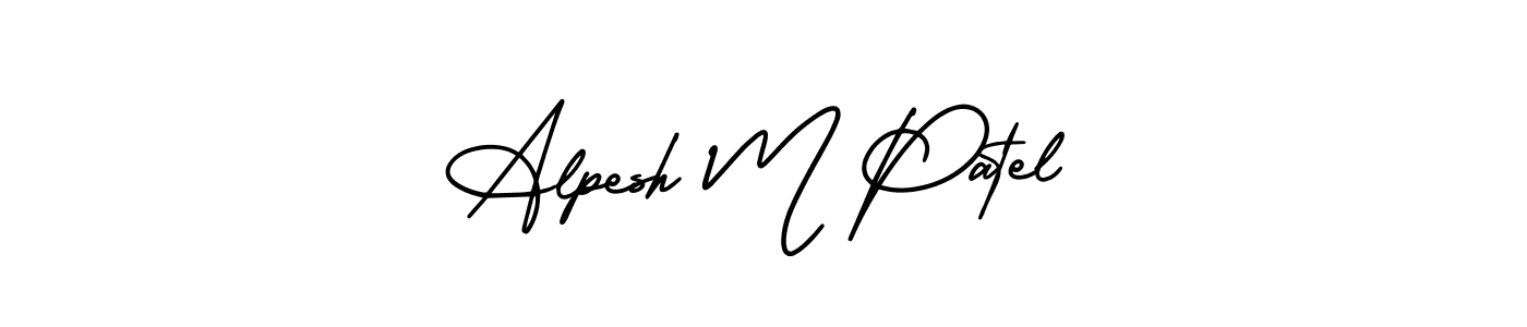 How to make Alpesh M Patel name signature. Use AmerikaSignatureDemo-Regular style for creating short signs online. This is the latest handwritten sign. Alpesh M Patel signature style 3 images and pictures png