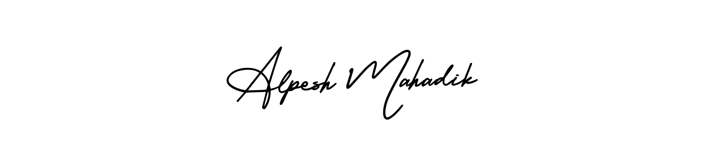 if you are searching for the best signature style for your name Alpesh Mahadik. so please give up your signature search. here we have designed multiple signature styles  using AmerikaSignatureDemo-Regular. Alpesh Mahadik signature style 3 images and pictures png