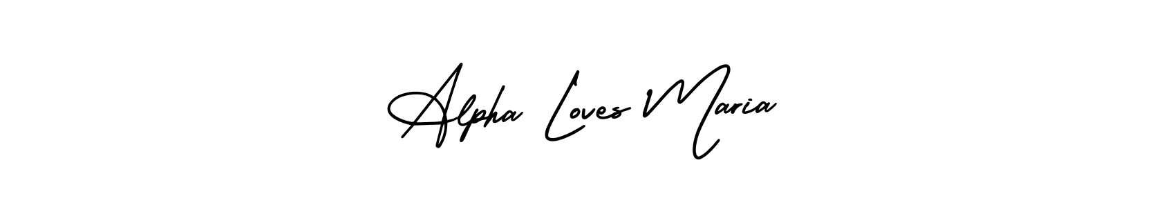 Design your own signature with our free online signature maker. With this signature software, you can create a handwritten (AmerikaSignatureDemo-Regular) signature for name Alpha Loves Maria. Alpha Loves Maria signature style 3 images and pictures png