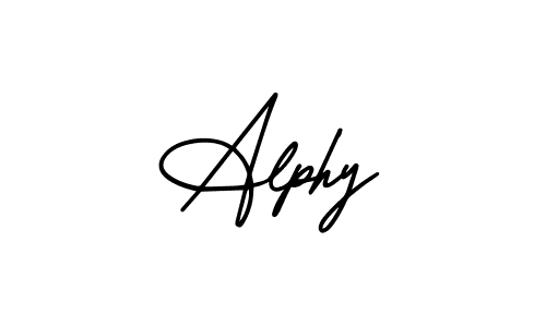 The best way (AmerikaSignatureDemo-Regular) to make a short signature is to pick only two or three words in your name. The name Alphy include a total of six letters. For converting this name. Alphy signature style 3 images and pictures png