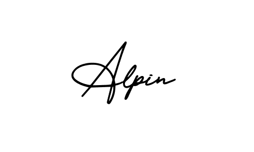 Alpin stylish signature style. Best Handwritten Sign (AmerikaSignatureDemo-Regular) for my name. Handwritten Signature Collection Ideas for my name Alpin. Alpin signature style 3 images and pictures png