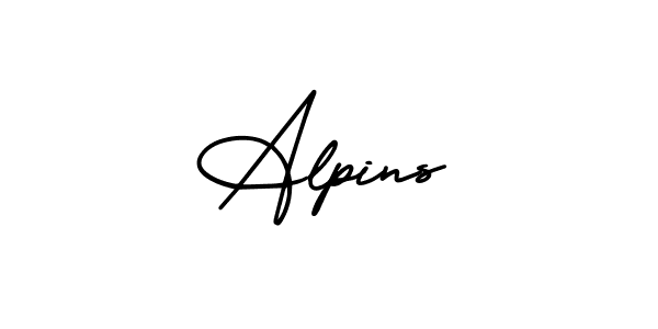You can use this online signature creator to create a handwritten signature for the name Alpins. This is the best online autograph maker. Alpins signature style 3 images and pictures png