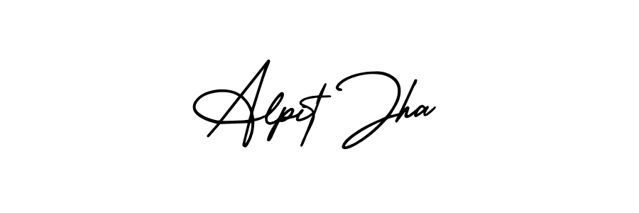 How to make Alpit Jha name signature. Use AmerikaSignatureDemo-Regular style for creating short signs online. This is the latest handwritten sign. Alpit Jha signature style 3 images and pictures png