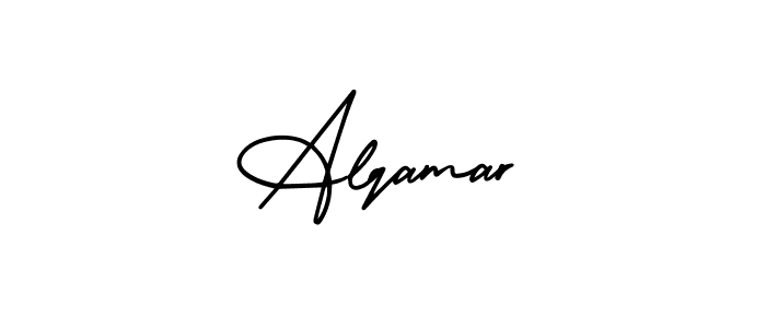 You should practise on your own different ways (AmerikaSignatureDemo-Regular) to write your name (Alqamar) in signature. don't let someone else do it for you. Alqamar signature style 3 images and pictures png