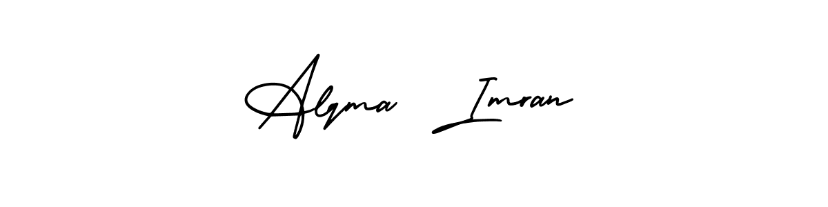 Similarly AmerikaSignatureDemo-Regular is the best handwritten signature design. Signature creator online .You can use it as an online autograph creator for name Alqma  Imran. Alqma  Imran signature style 3 images and pictures png